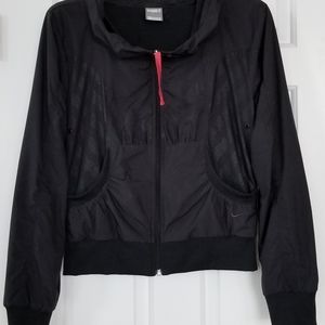 Black Nike DriFit bomber-style jacket
